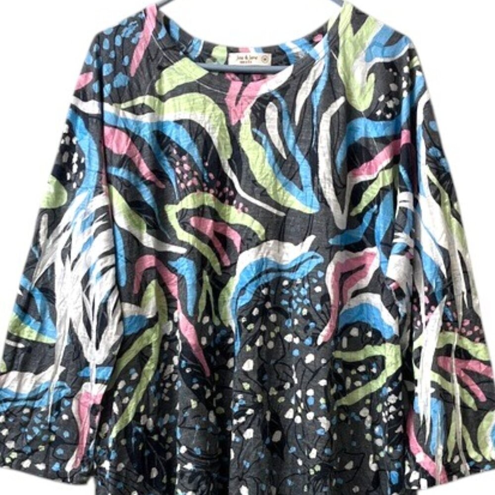 Jess & Jane Multicolor Abstract Printed Tunic Size 1X - Picture 2 of 9